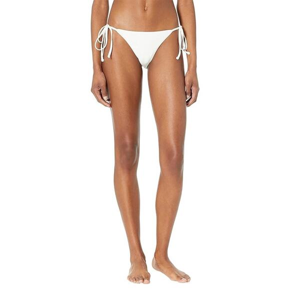 Eberjey Womens So Solid Sadie Bikini Bottom Cheeky Side Tie Ecru Size L NWT - Picture 1 of 8